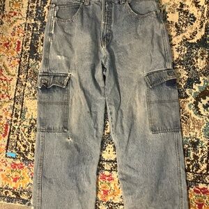 Blue Denim Cargo Jeans